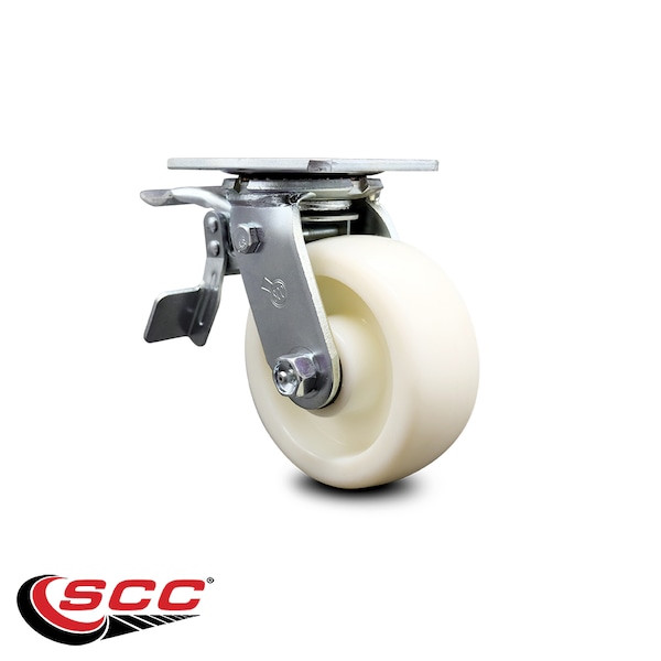 5 Inch Nylon Swivel Caster with Ball Bearing and Total Lock Brake